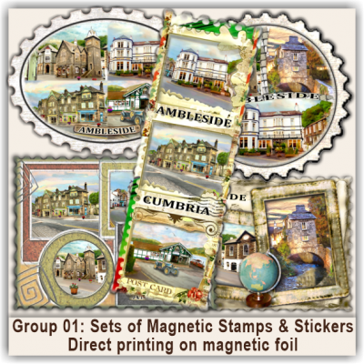 Ambleside Sets of Magnetic Stamps, Stickers & Bookmarks 01 Ambleside Sets of Magnetic Stamps, Stickers & Bookmarks 01