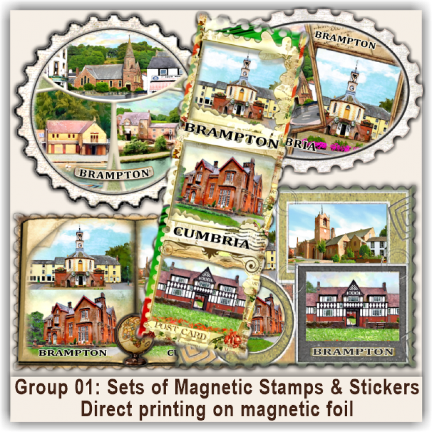 Brampton Sets of Magnetic Stamps, Stickers & Bookmarks 01