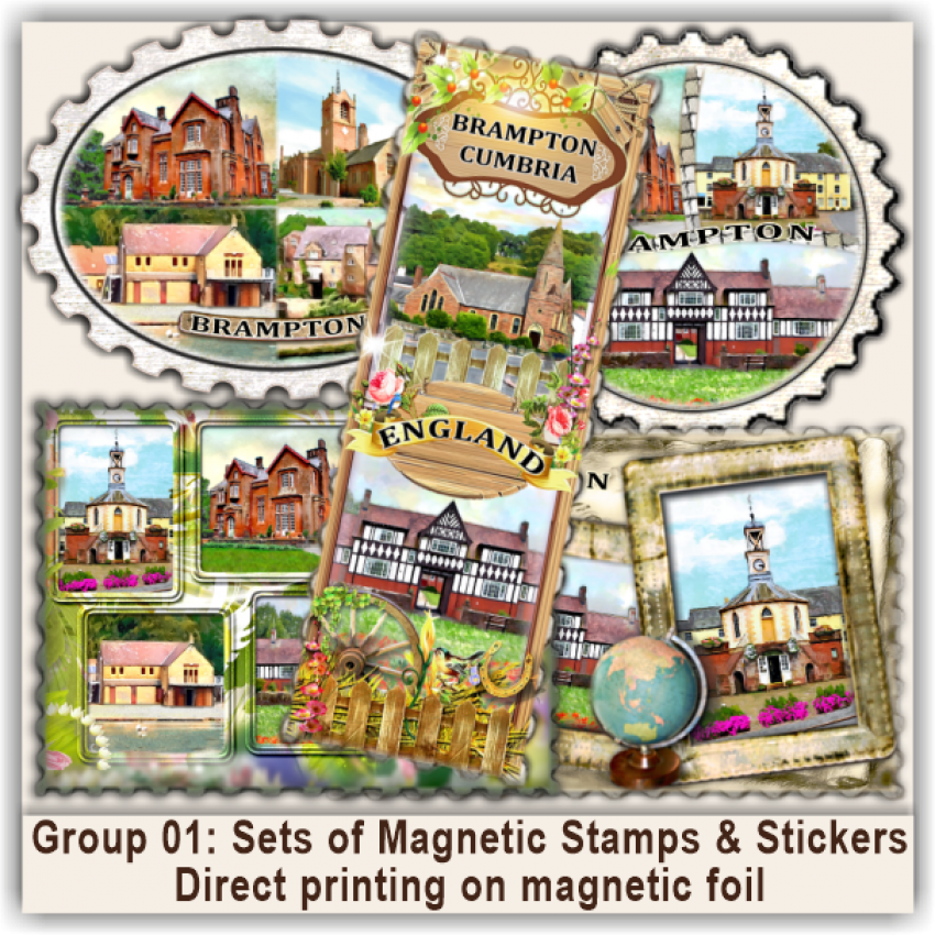 Brampton Sets of Magnetic Stamps, Stickers & Bookmarks 01