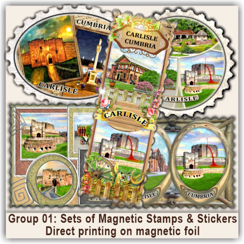 Carlisle Sets of Magnetic Stamps, Stickers & Bookmarks 01