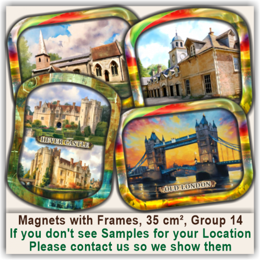 Magnetic Souvenirs with Frames 14 Magnetic Souvenirs with Frames 14