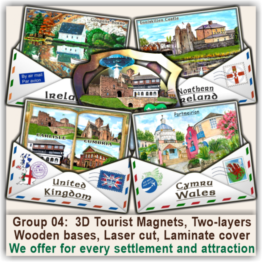 04 United Kingdom & Ireland 3D Tourist Travel Magnets & Gifts