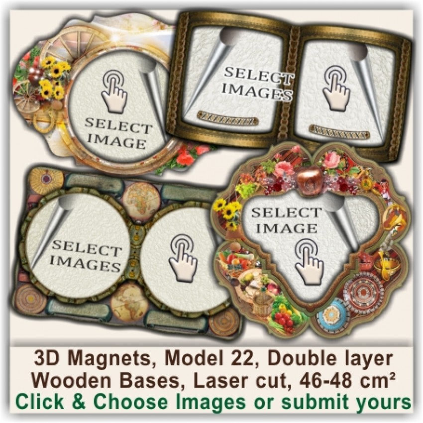 Gibraltar Rock, Mediterranean Double Layer, Laser cut Magnets 22