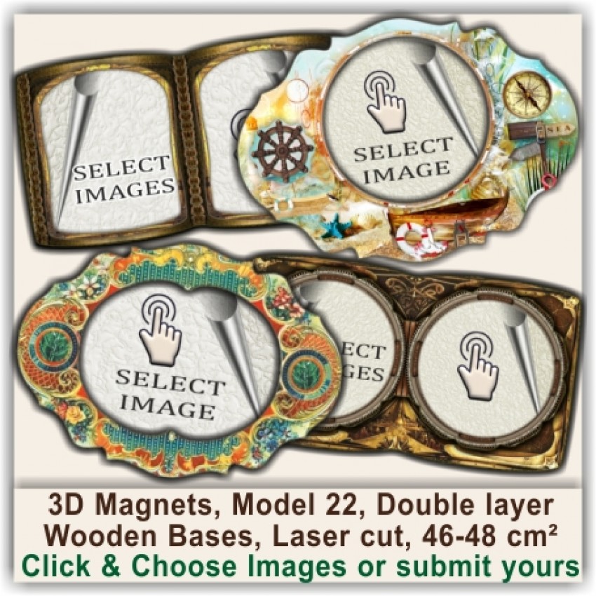 22 Double Layer, Laser cut Magnets 22