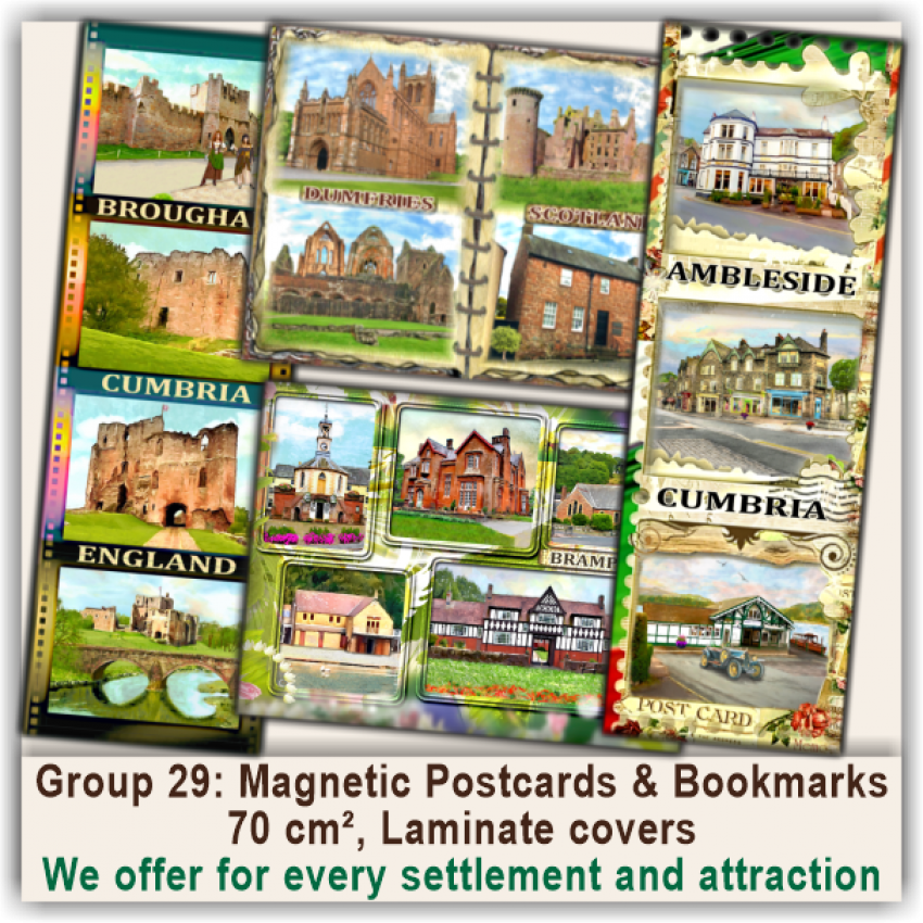 29 British & Irish Magnetic Postcards & Bookmarks