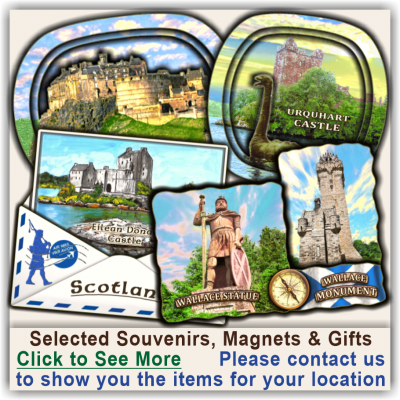 0 0 Scottish Attractions Selected Souvenirs, Magnets, Gifts